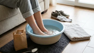 Escalda-pés com bicarbonato e água morna combate rachaduras e chulé