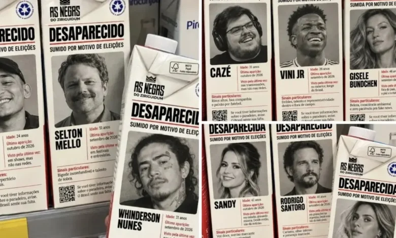 Famosos são alvo de cobrança por posicionamento político e viram ‘desaparecidos’ em campanha viral