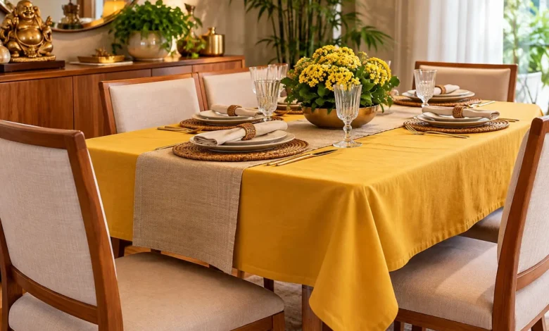 Feng shui indica tom ideal para toalha de mesa atrair fartura na sala