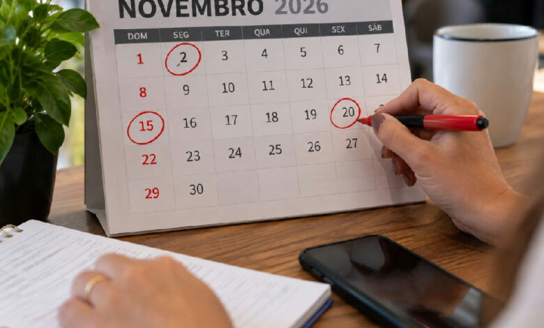 Feriados de novembro em 2026: veja como planejar folgas e fins de semana prolongados
