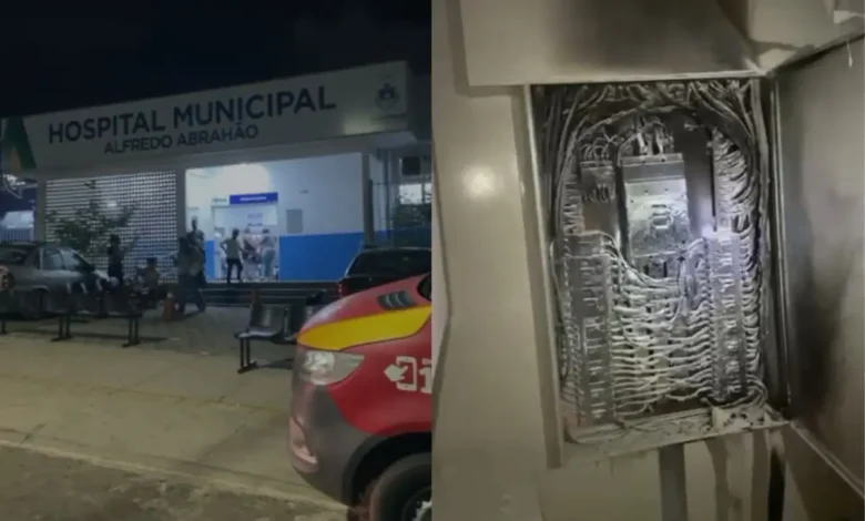 Fogo e fumaça atingem hospital municipal após curto-circuito na rede elétrica