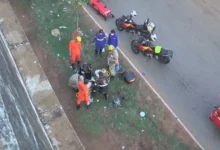 Motociclista morre após ser arremessado de viaduto em acidente na Br-060 em Goiânia