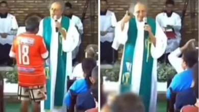 Padre surpreende fiéis ao acolher homem que invadiu missa com lata de cerveja em Goiás