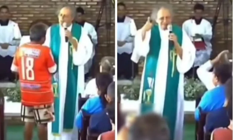 Padre surpreende fiéis ao acolher homem que invadiu missa com lata de cerveja em Goiás
