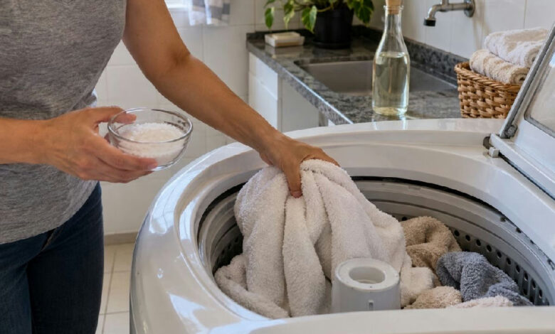 Segredo de lavanderia: como usar sal e vinagre para renovar a maciez das toalhas