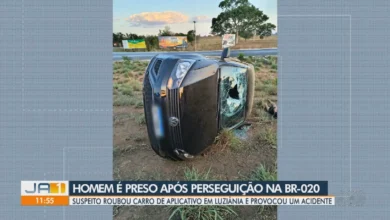 Suspeito é preso após roubo de carro de aplicativo e acidente na Br-020